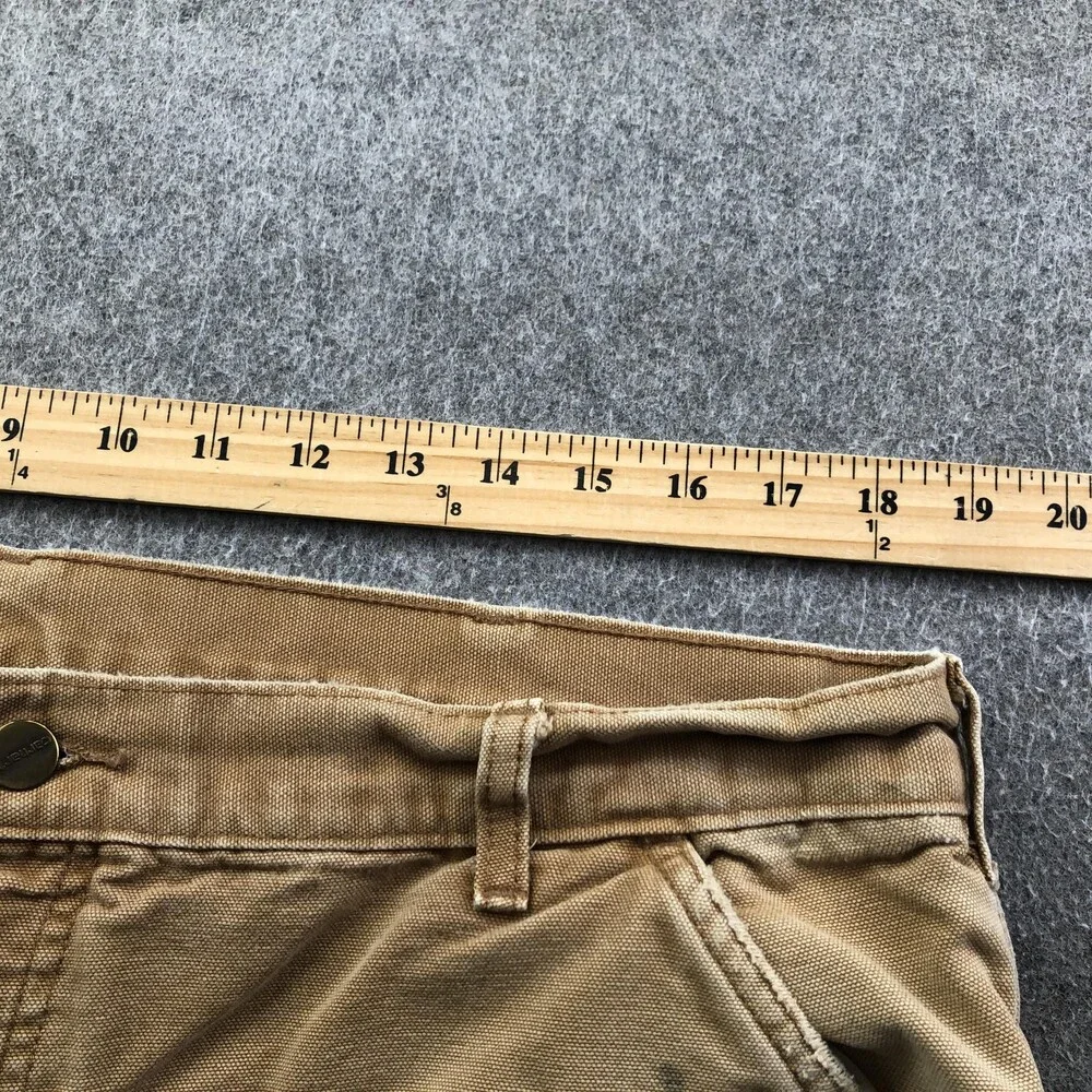 Carhartt Pants Mens 40x32 Brown Canvas Carpenter Flannel Lined Workwear B111 - Picture 13 of 14